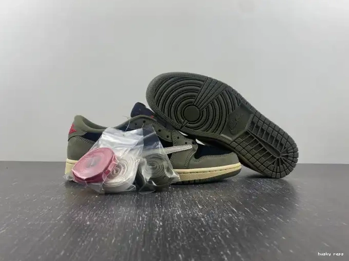 Cheap Husky DM7866-002 'BLACK SP JORDAN 1 SCOTT LOW OG OLIVE' X AIR TRAVIS 0417